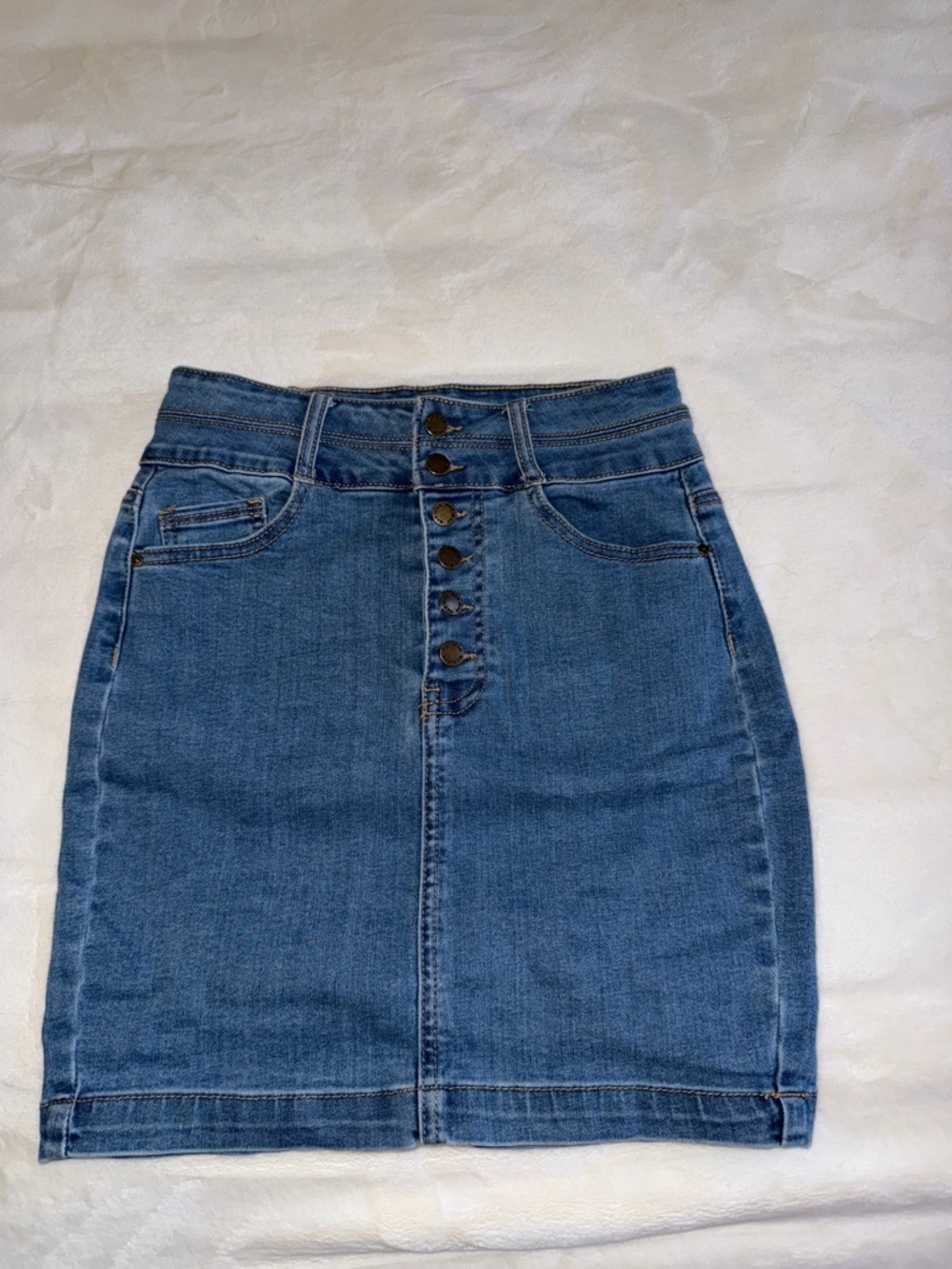Wax Jean Blue Denim Pencil Skirt